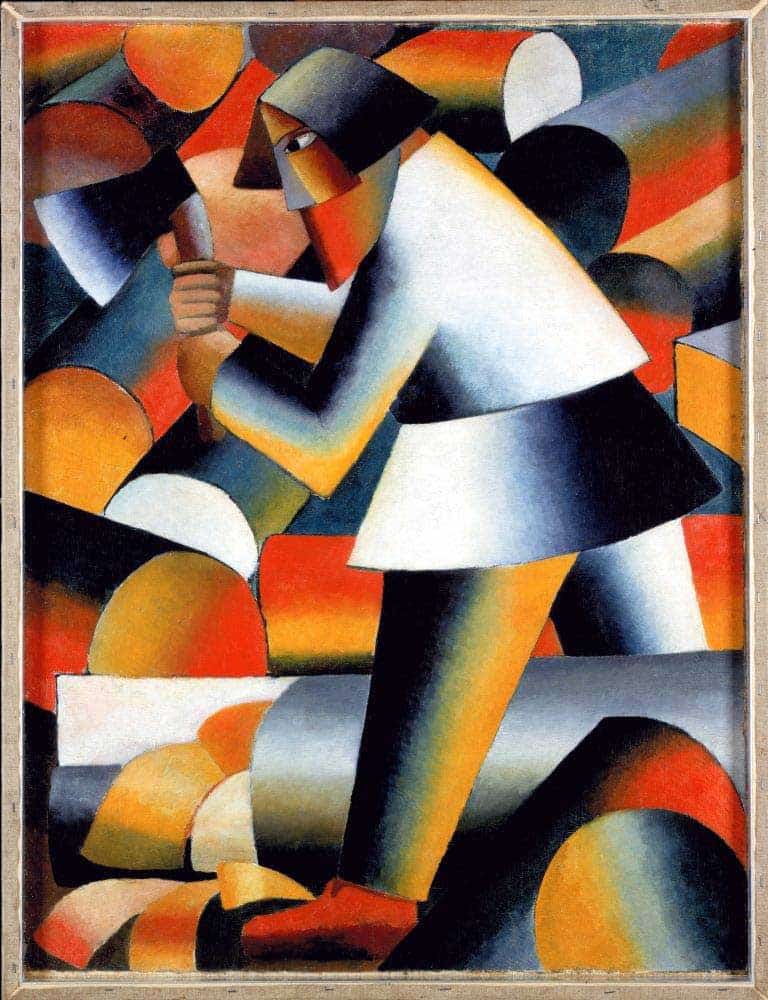 malevich the woodcutter painting