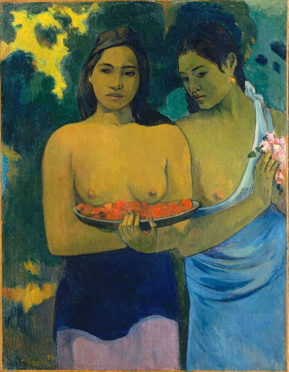 two tahitian women paul gaugin