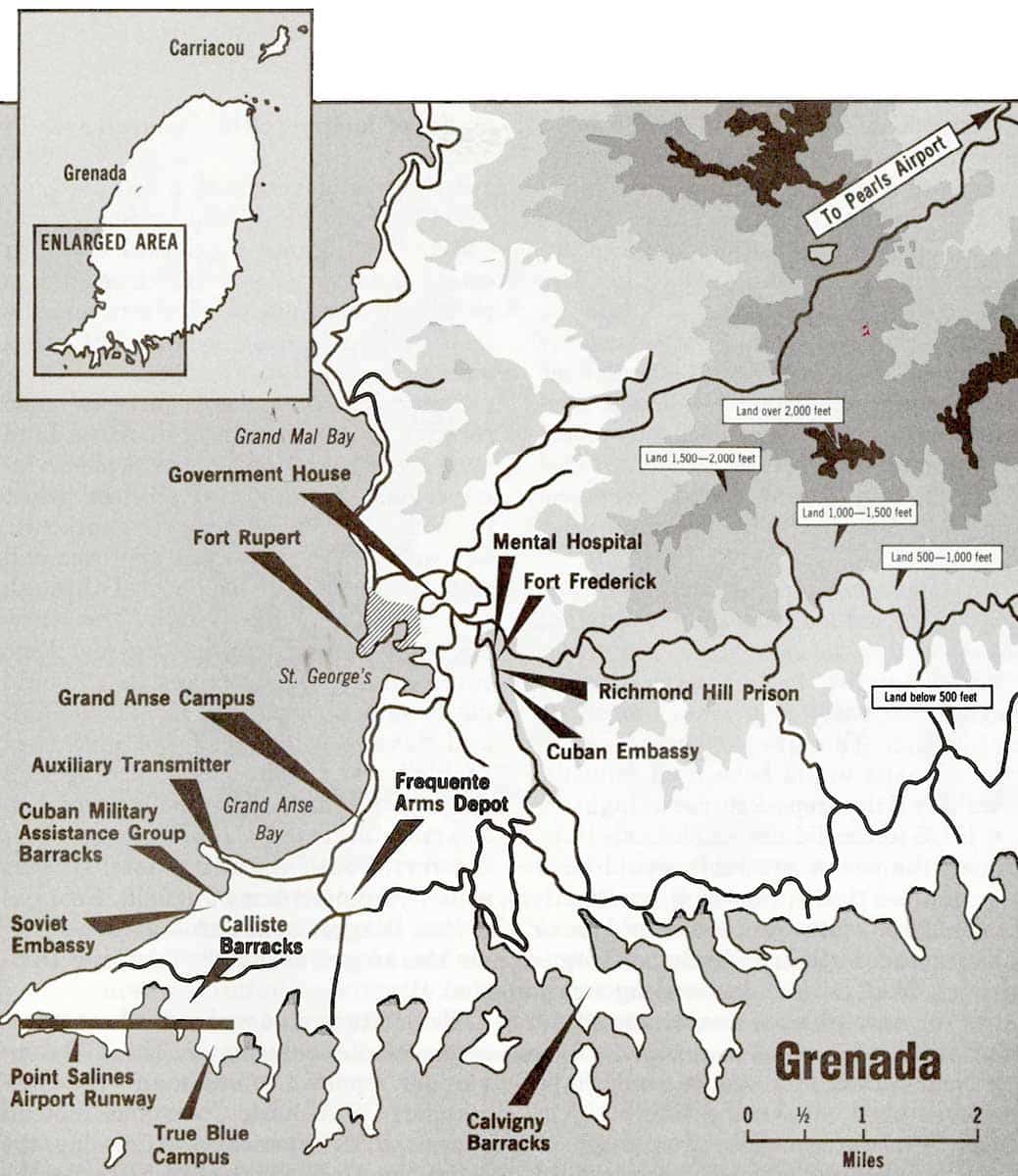 map grenada 1983