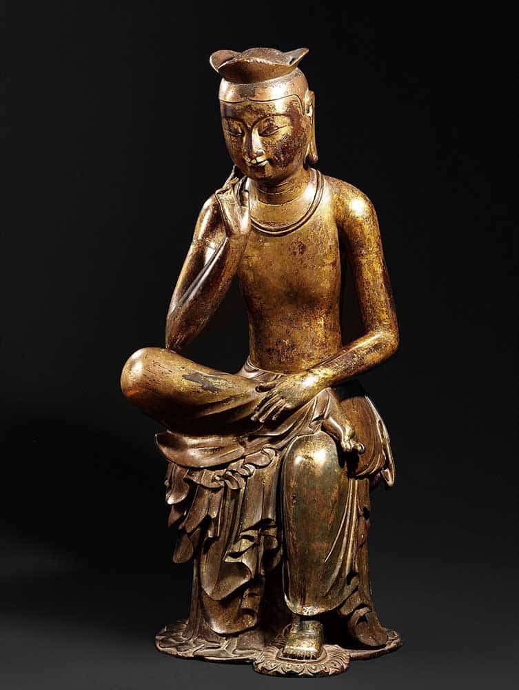 pensive bodhisattva buddhist statue