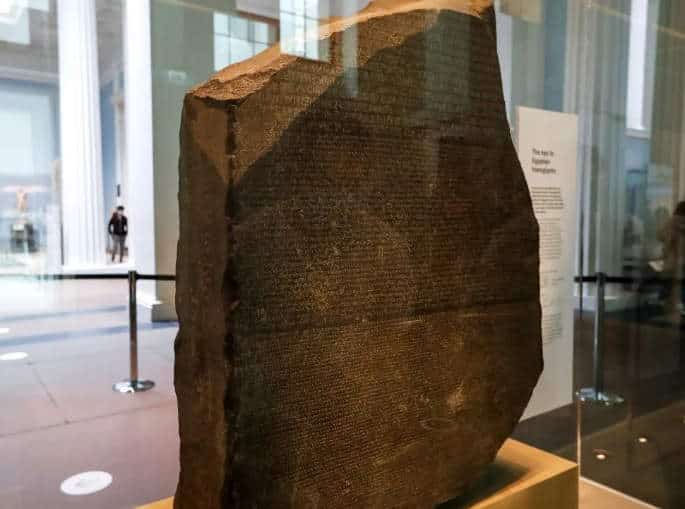 The Rosetta Stone as seen at the British Museum.