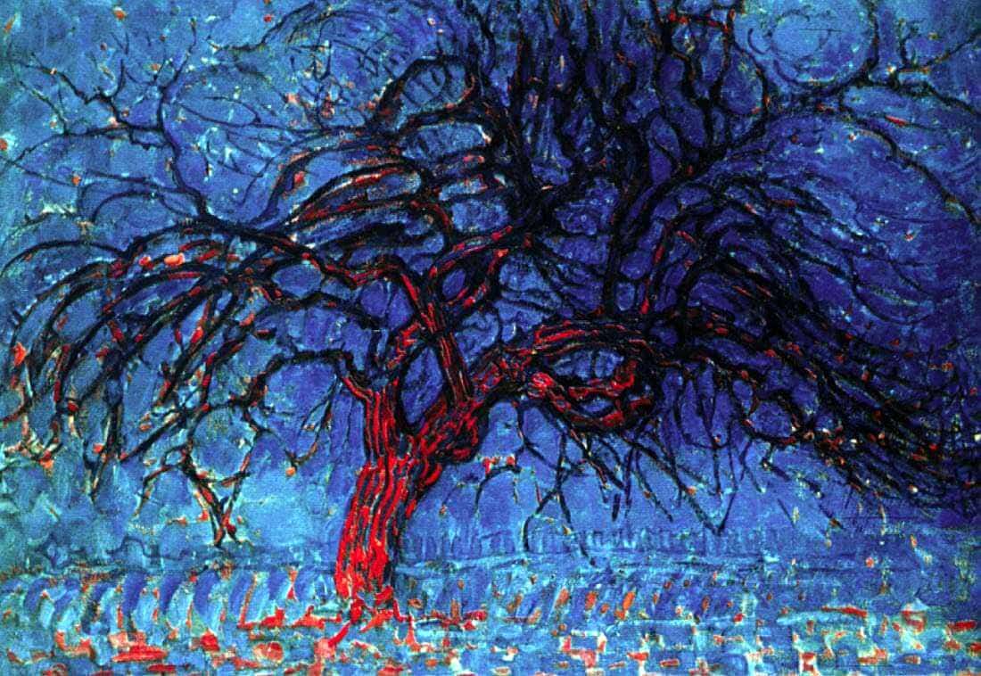 piet mondrian red tree