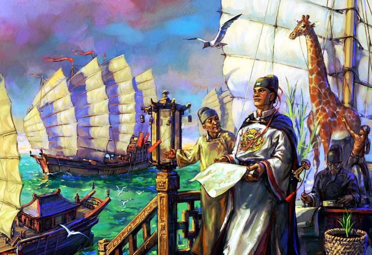 zheng he reading a map