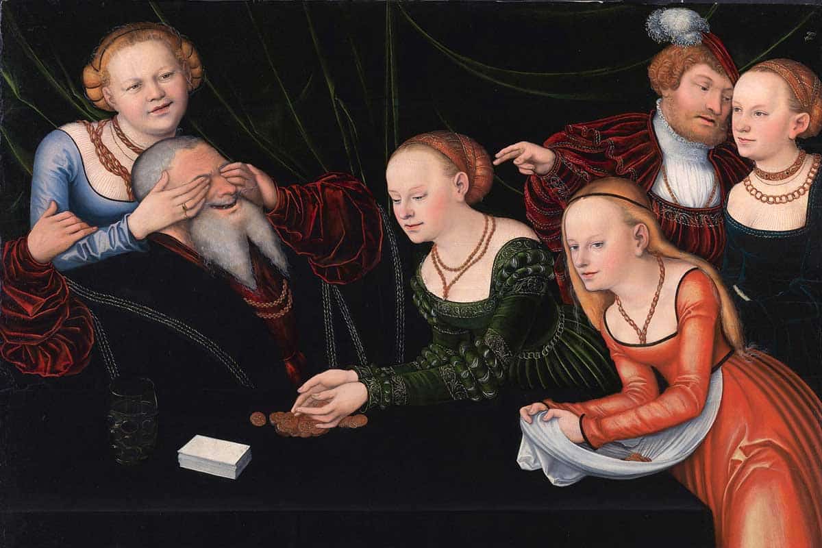 Old man courtesans Cranach