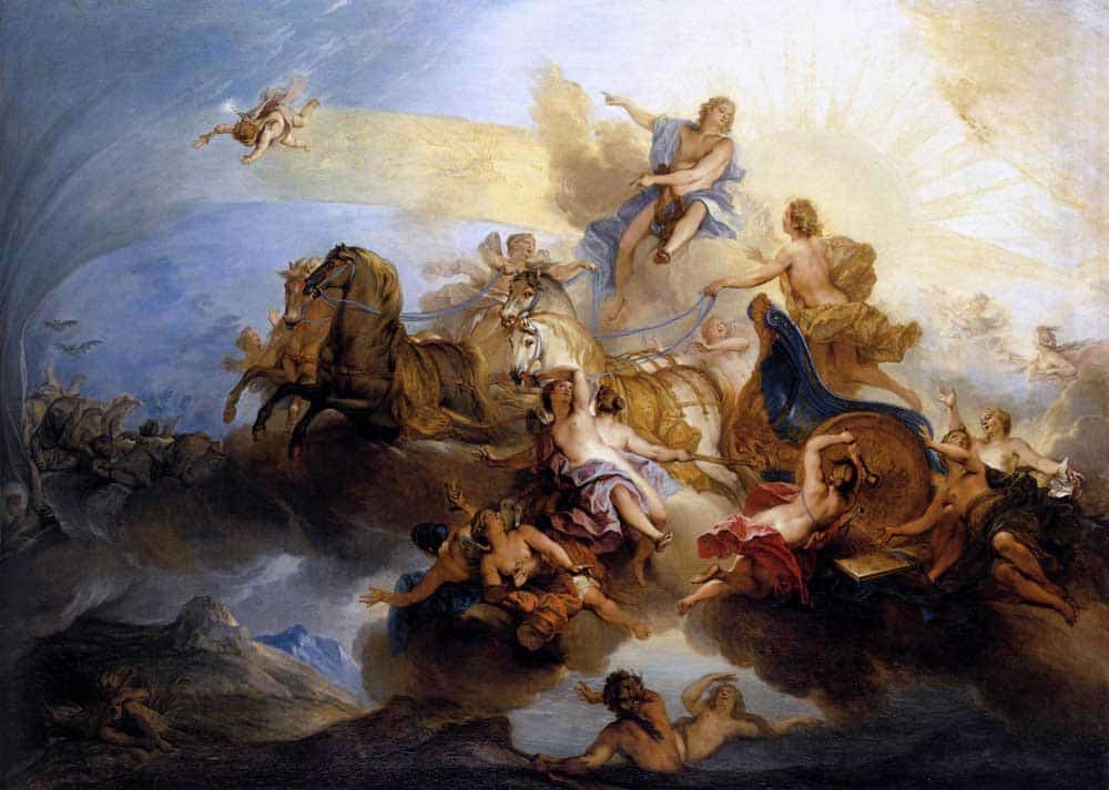 nicolas phaéton on chariot painting