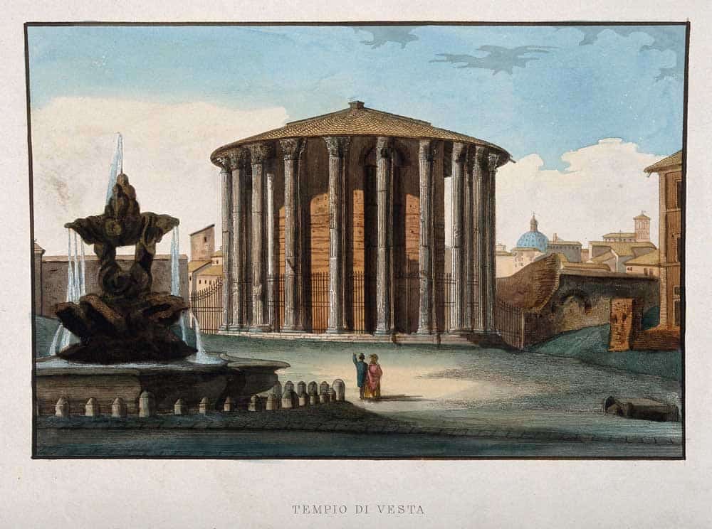 temple vesta etching