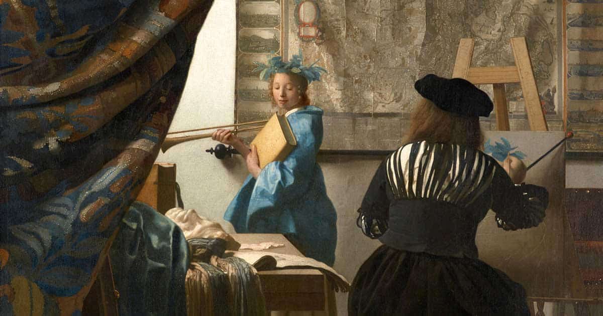 vermeer art of painting detail