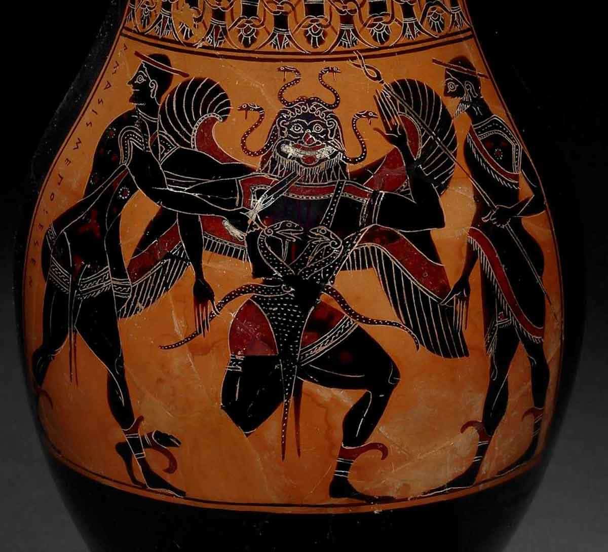 perseus slaying medusa amasis vase