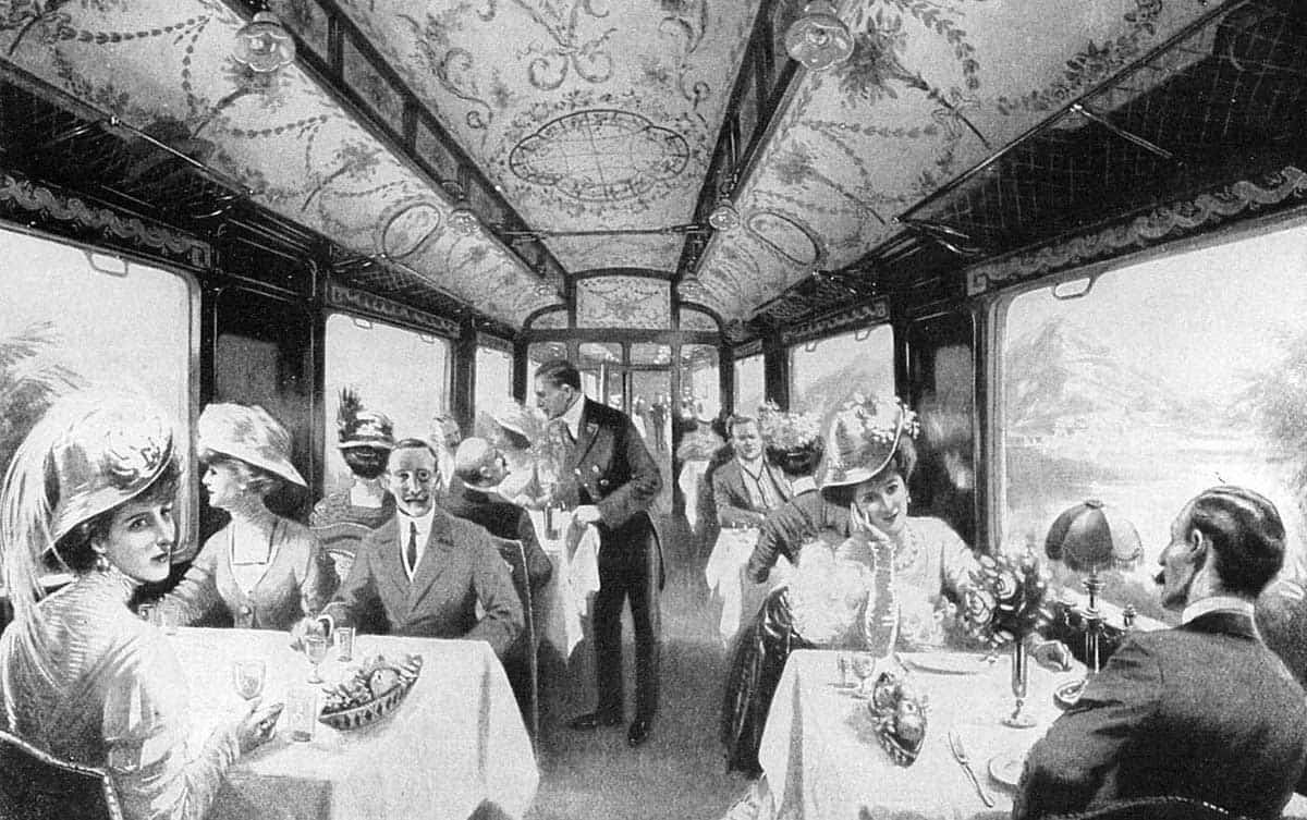 drawing luxury interior train