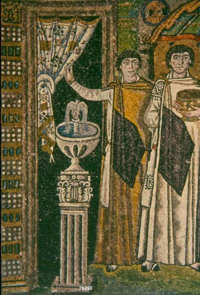 theodora retinue mosaic fragment