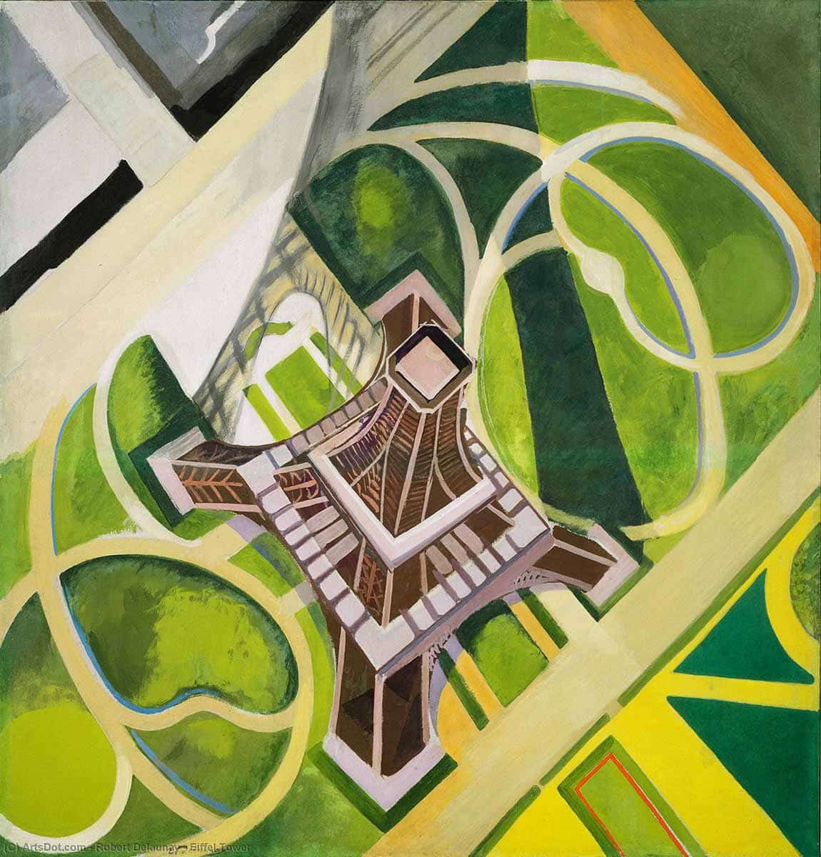 eiffel tower and gardens painting