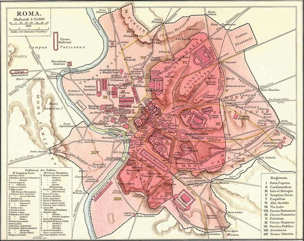 ancient city rome map