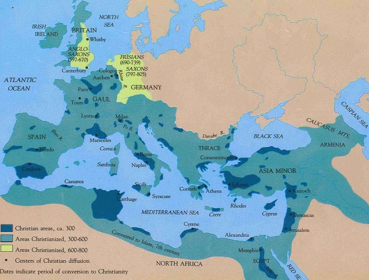 spread of christianity map