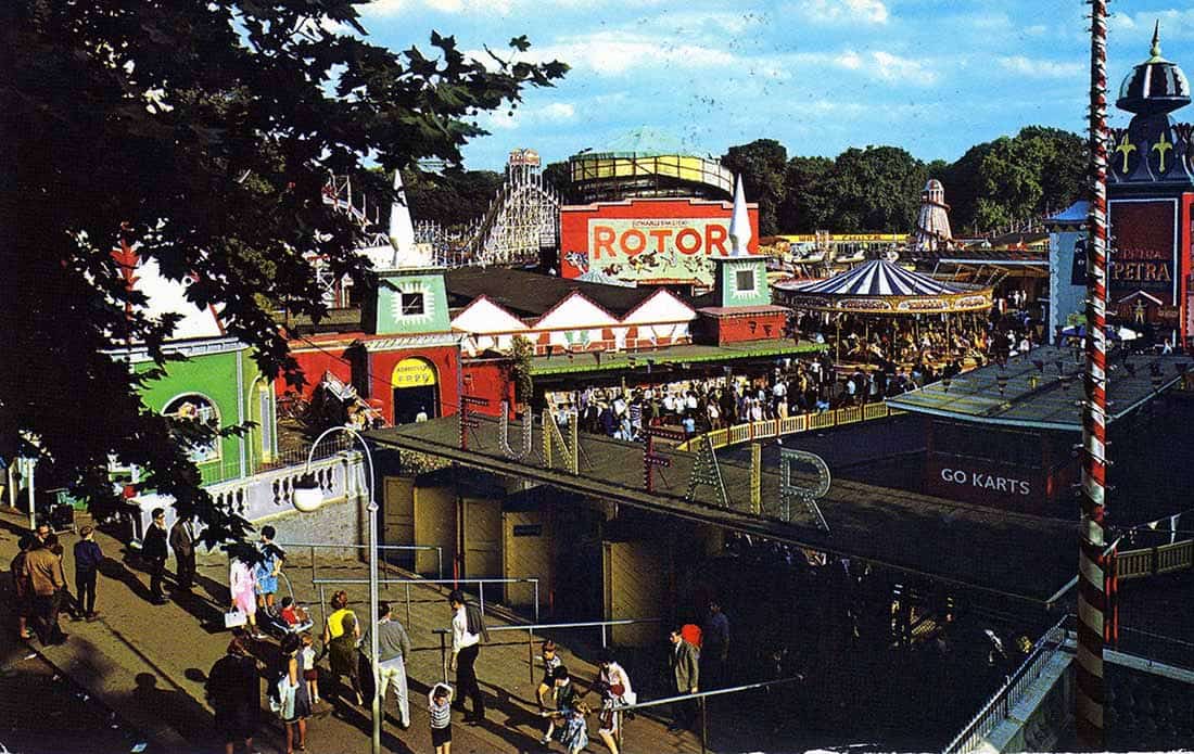 festival of britain funfair vintage postcard