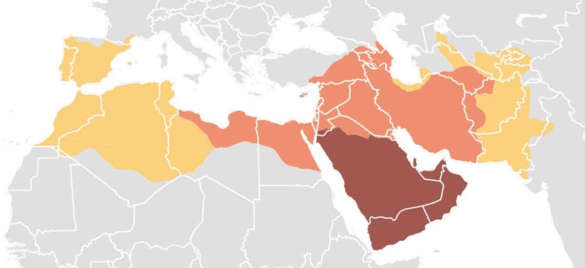 map of arab conquest