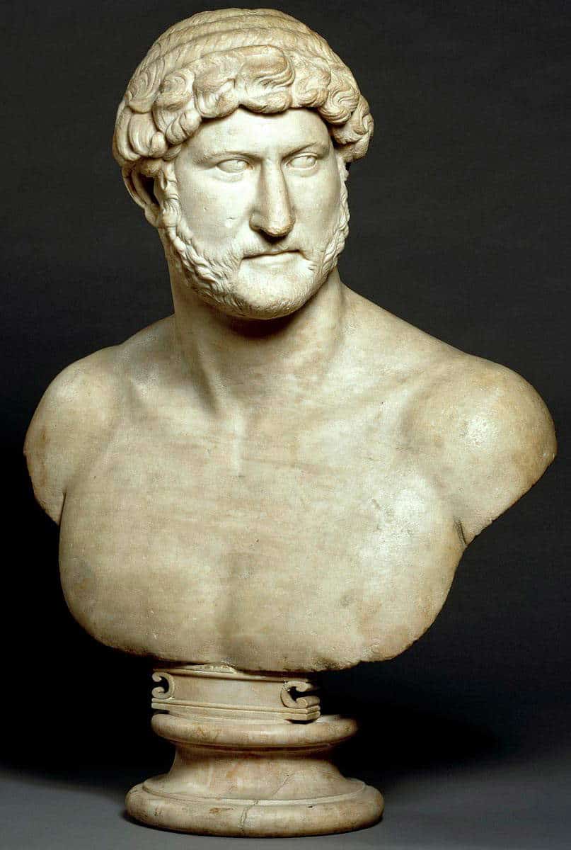 emperor roman hadrian marble bust