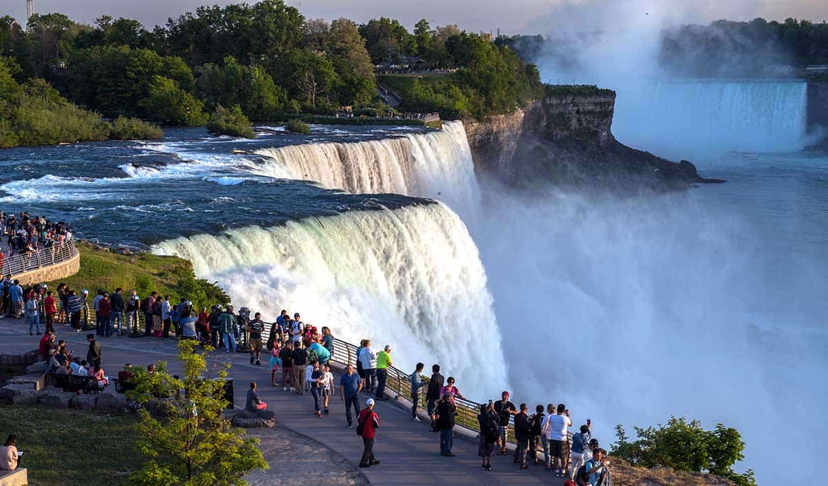 Niagara Falls State Park looking out onto the waterfalls