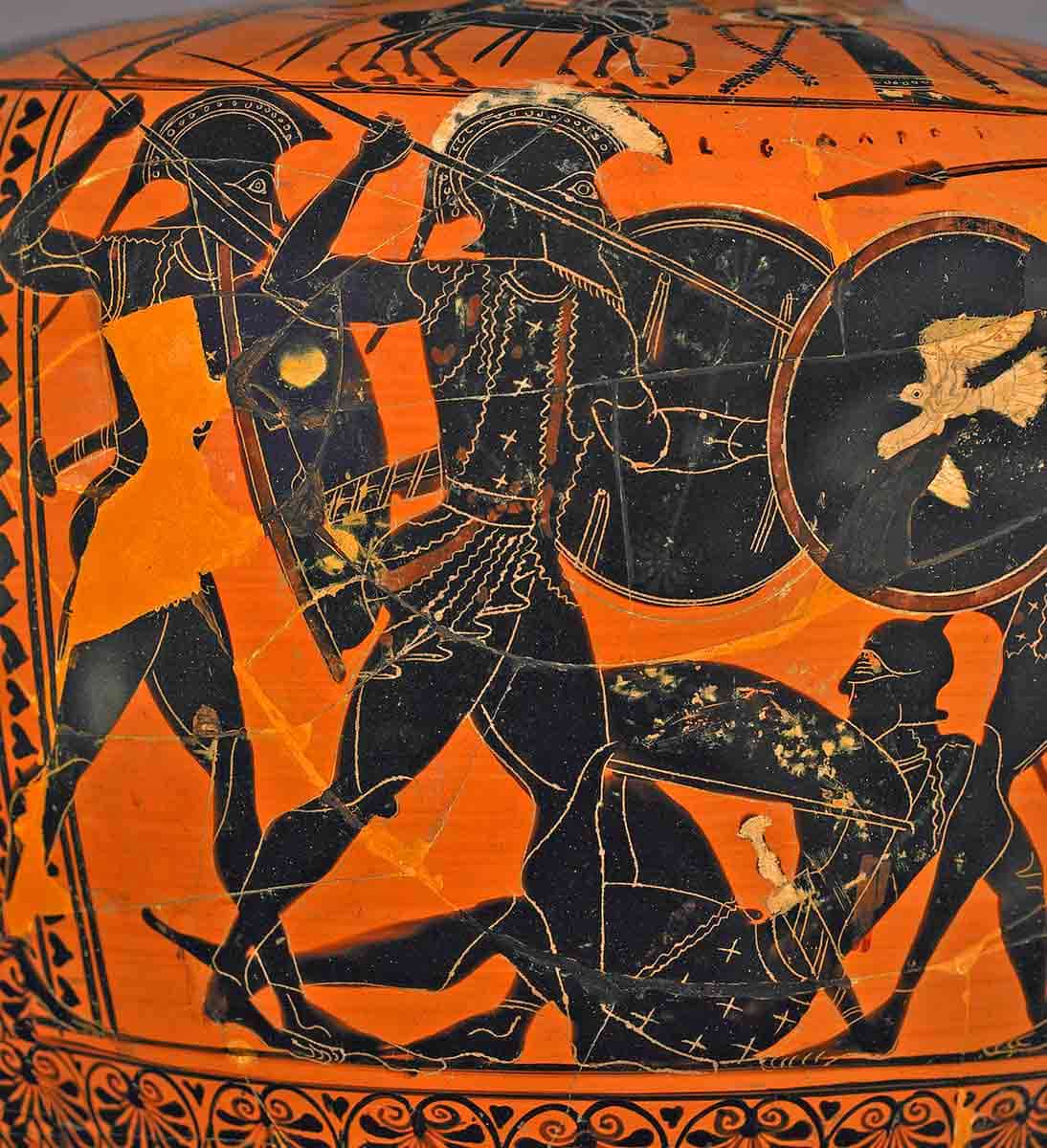 soldiers vase painting greek