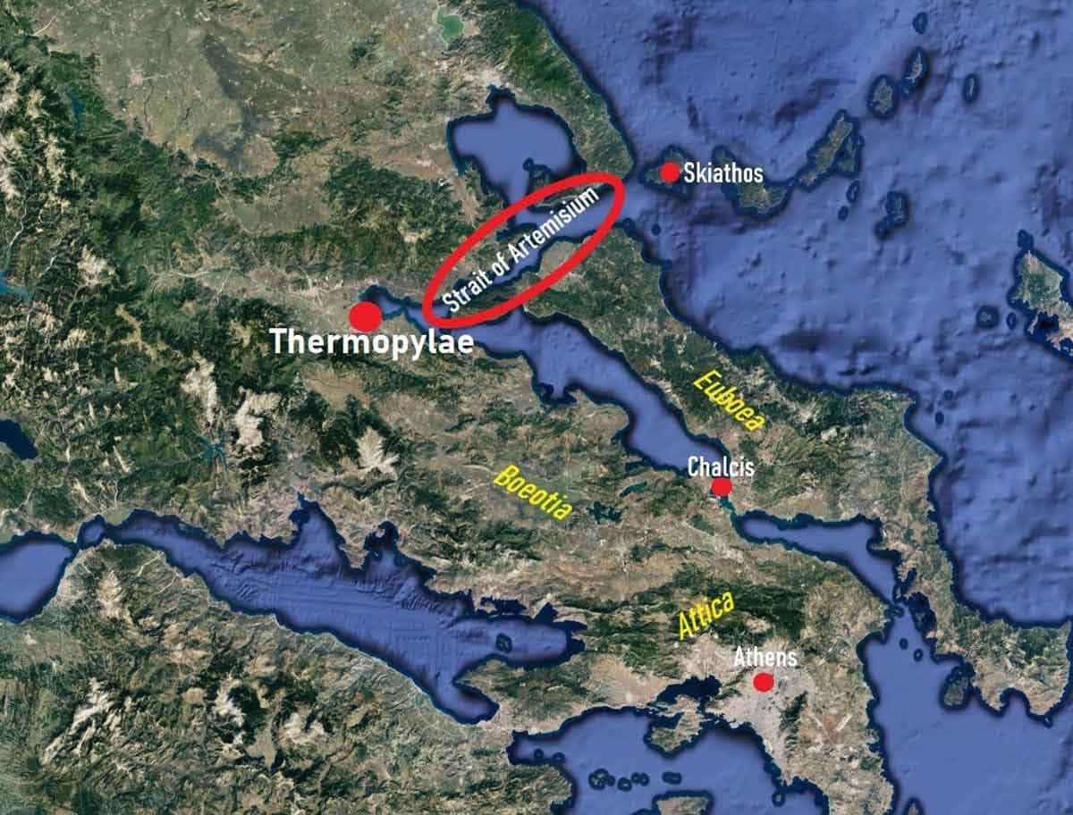 strait artemisium map