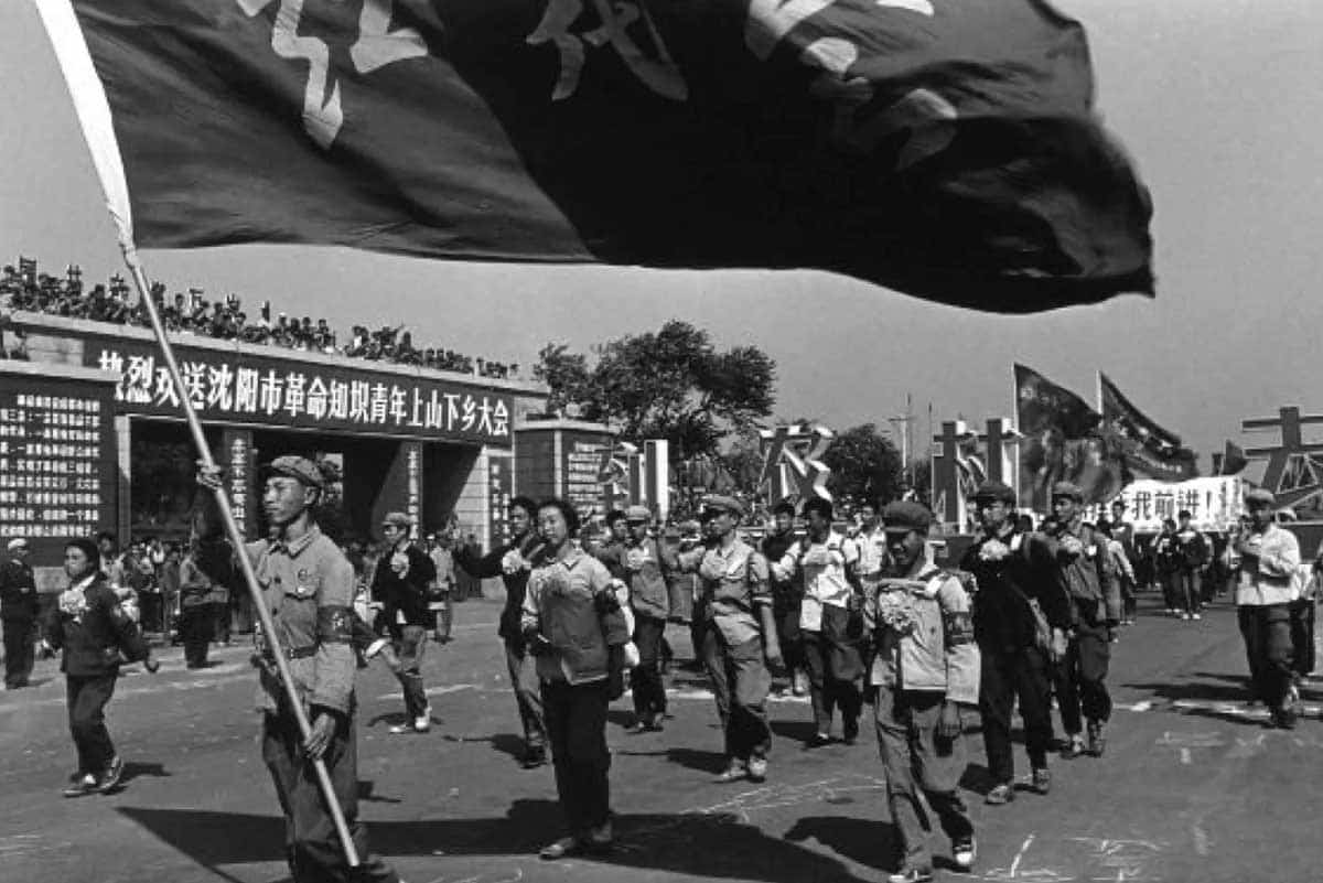 students red guards heading countryside