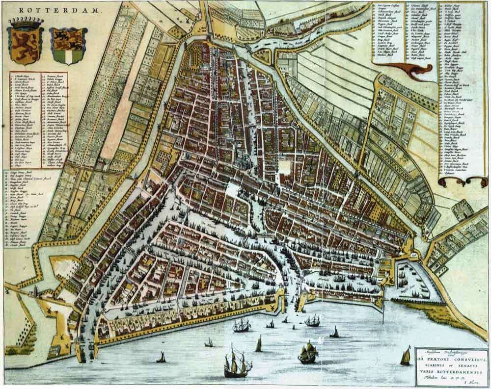 blaeu map rotterdam 1652