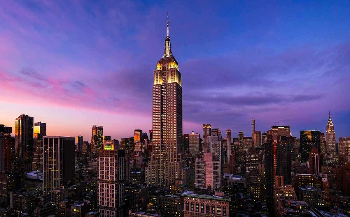 The Empire State Building towering over New York City