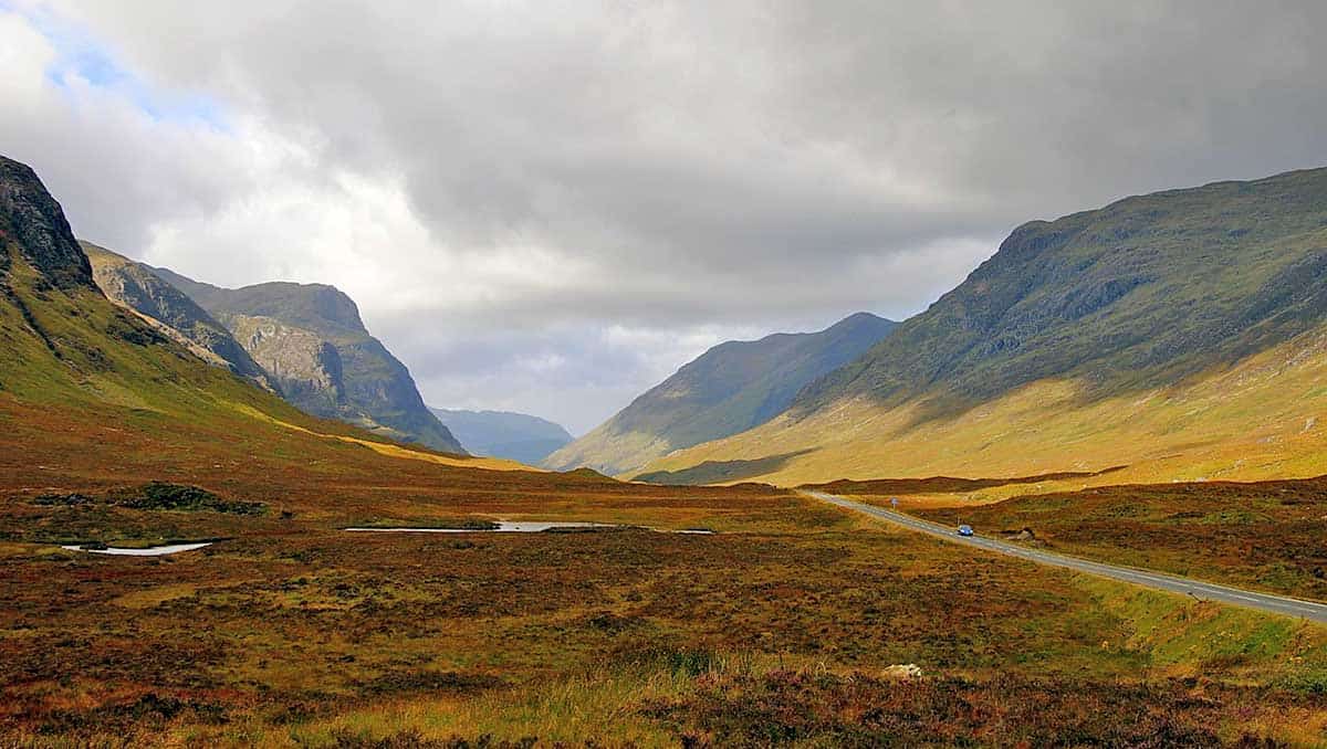 The Scottish Highlands: Glencoe mountains, via Wikimedia Commons