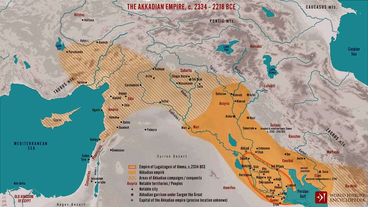 akkadian empire map