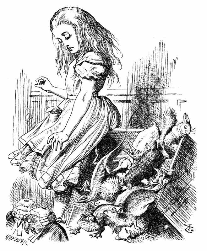 John Tenniell’s classic illustration of Alice for the original publication