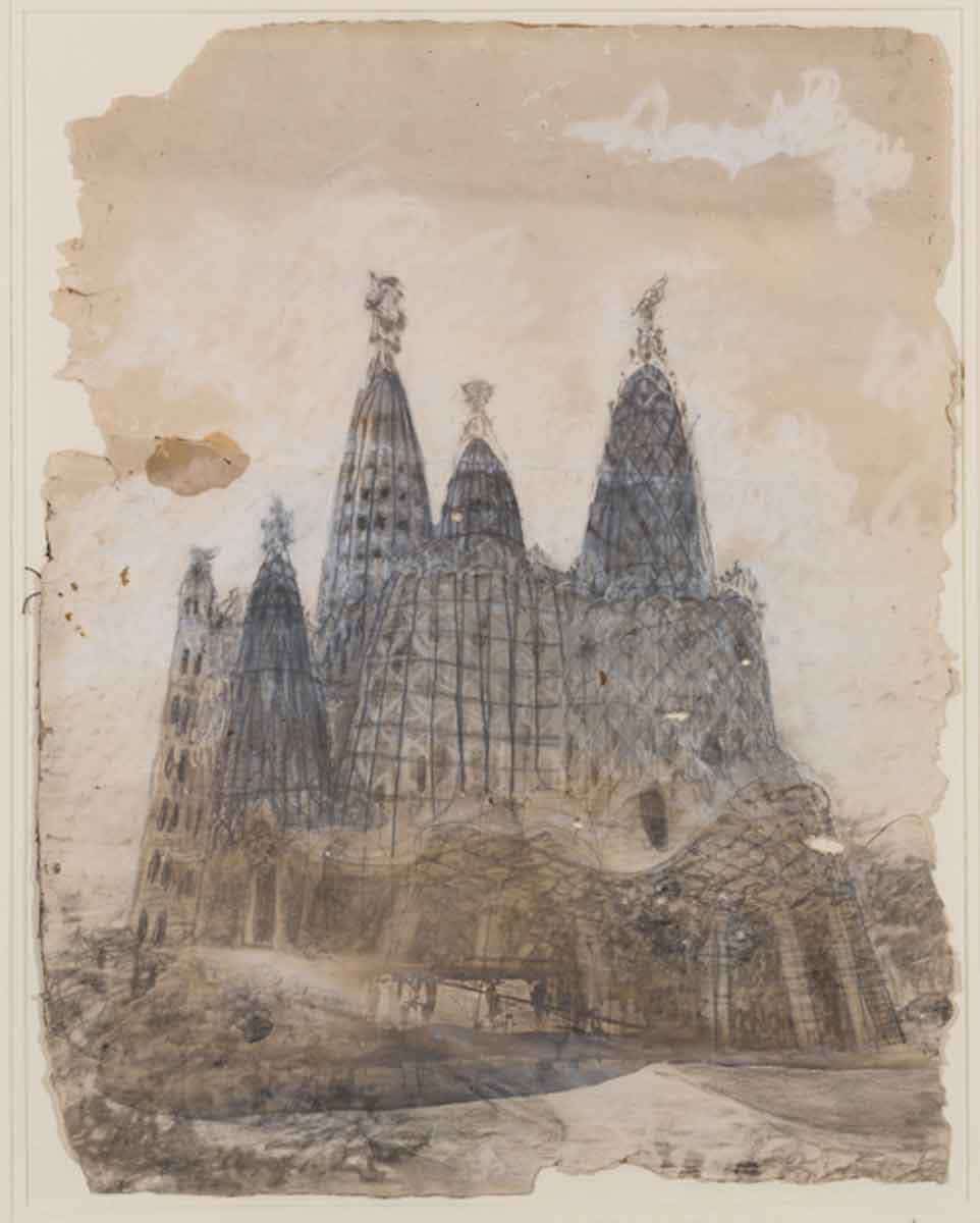 antoni gaudi drawing sagrada familia