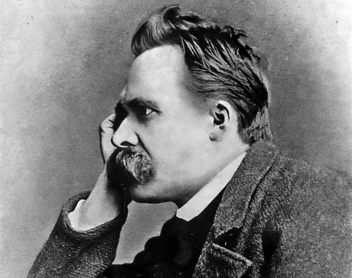 A photograph of Nietzsche in profile, 1882, via Pixabay