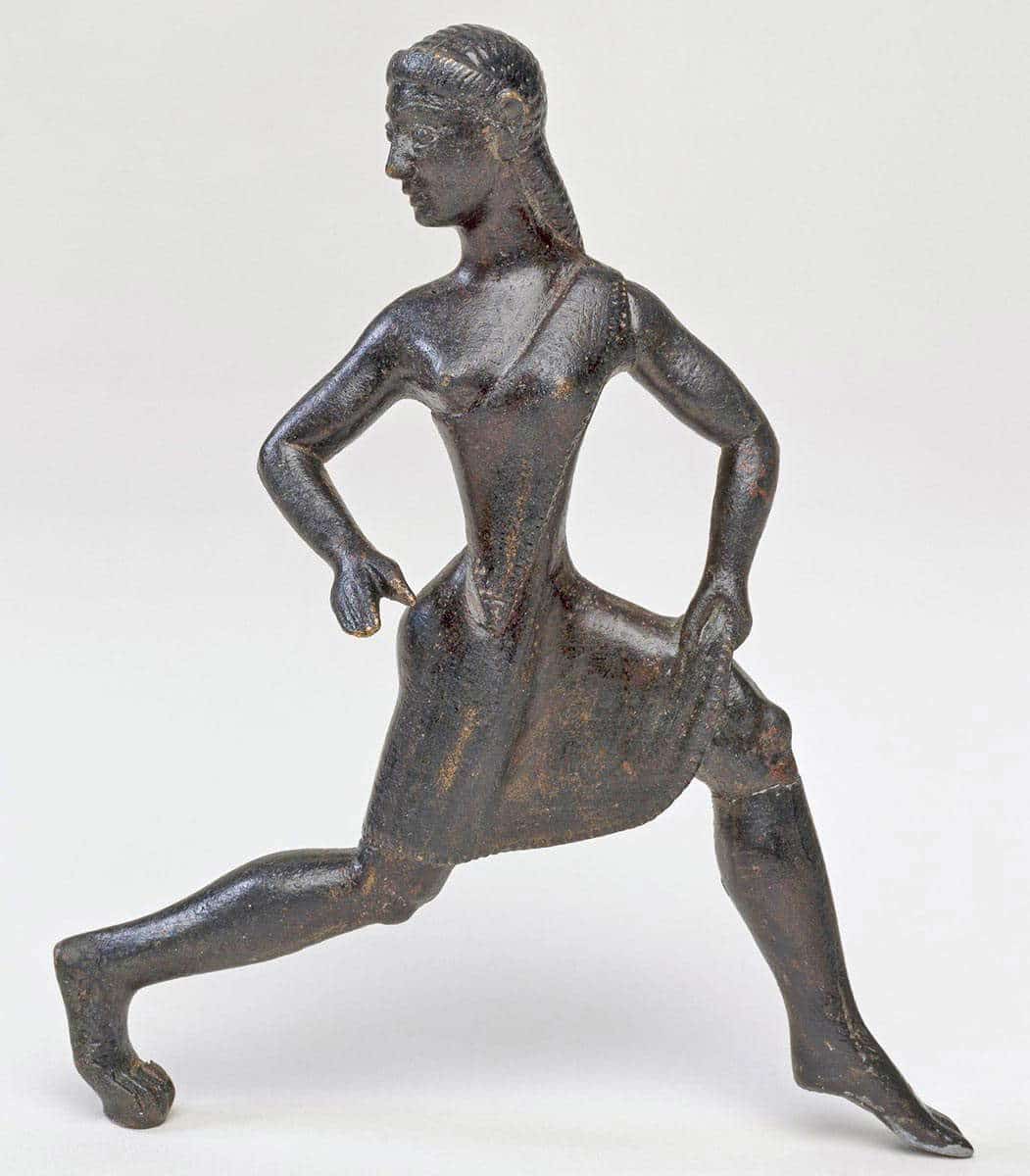 running girl bronze statue