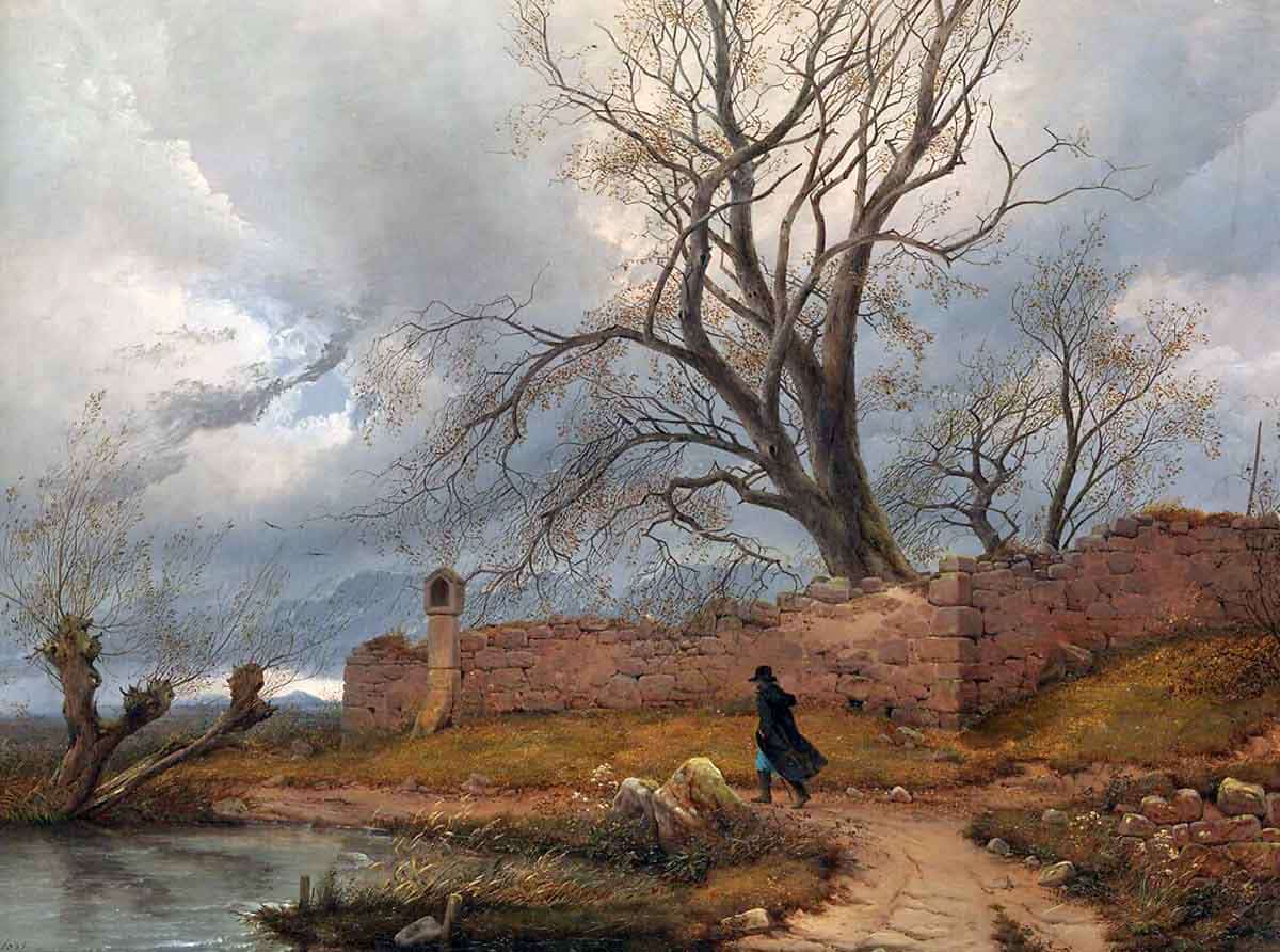 Wanderer in the Storm, Julius von Leypold, 1835