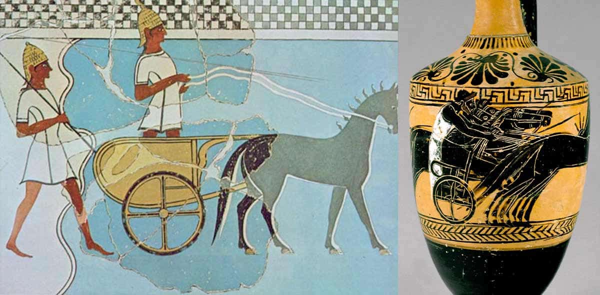 Iekythos chariot race scene