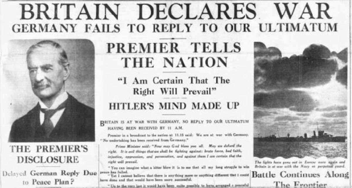 britain declares war on germany