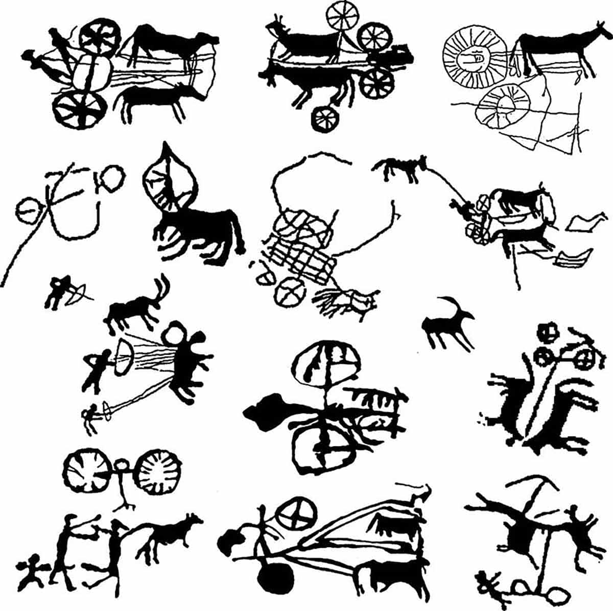 petroglyphs steppe chariots