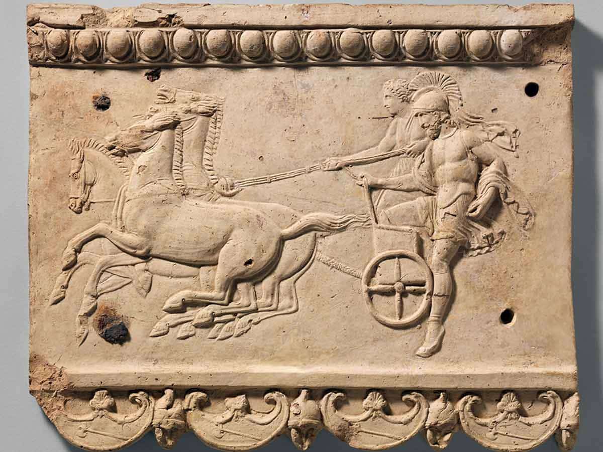 terracotta plaque chariot roman