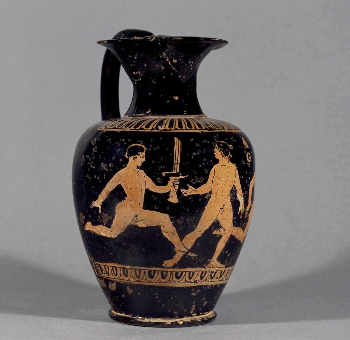 torch relay ancient greek vase