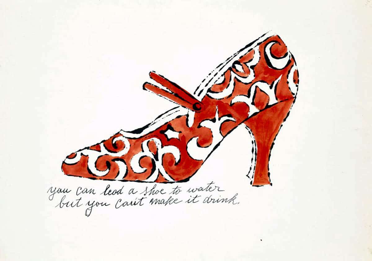 advertising warhol shoes drawing