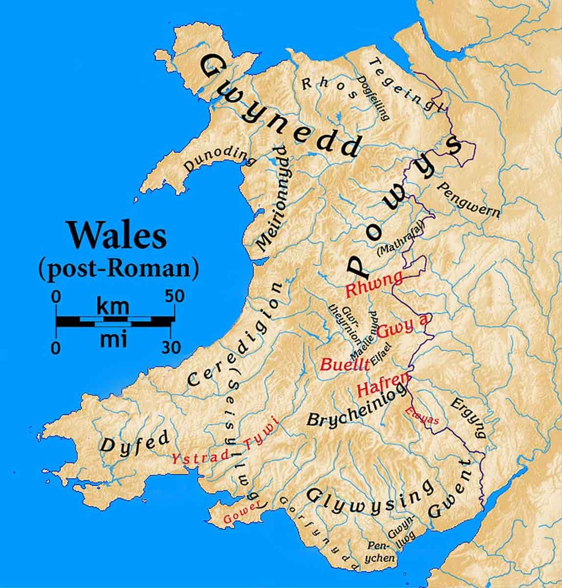 map wales gwynedd post roman