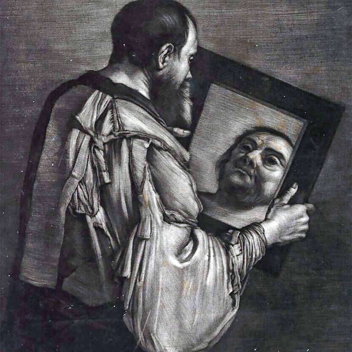 Socrates Looking in a Mirror, by Bernard Vaillant, 1632-1698