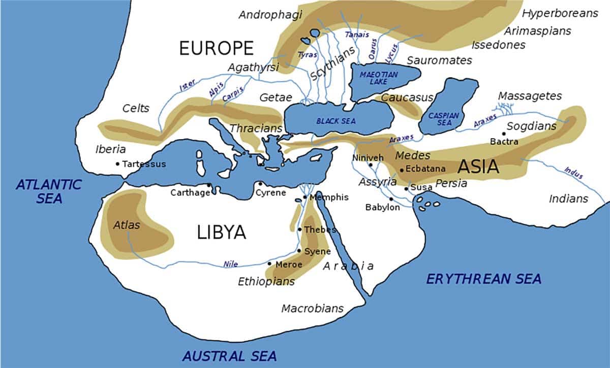 world map herodotus