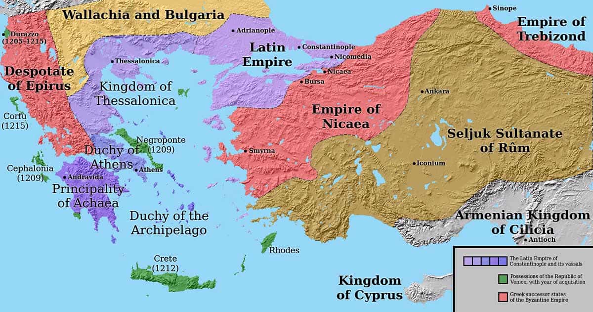 1204 Byzantine Political Map