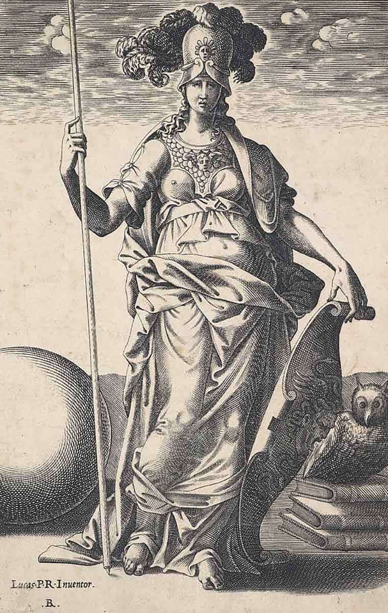 An engraving of Pallas Athena, the Greek goddess of wisdom. Source: The Metropolitan Museum of Art