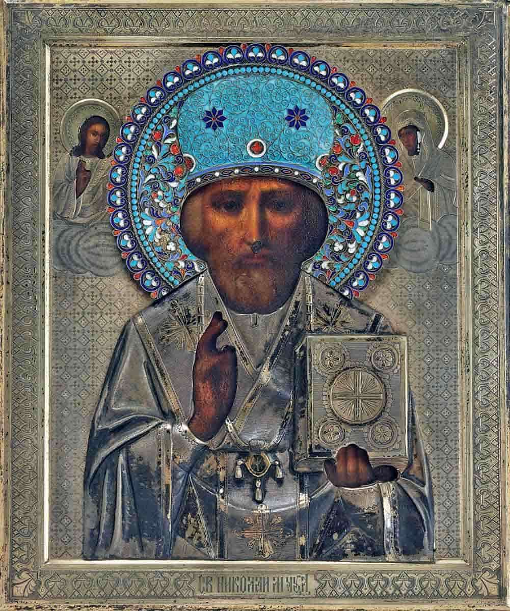 St Nicholas the Miracle Worker, Russian icon, late 19th century. Source: Christie’s