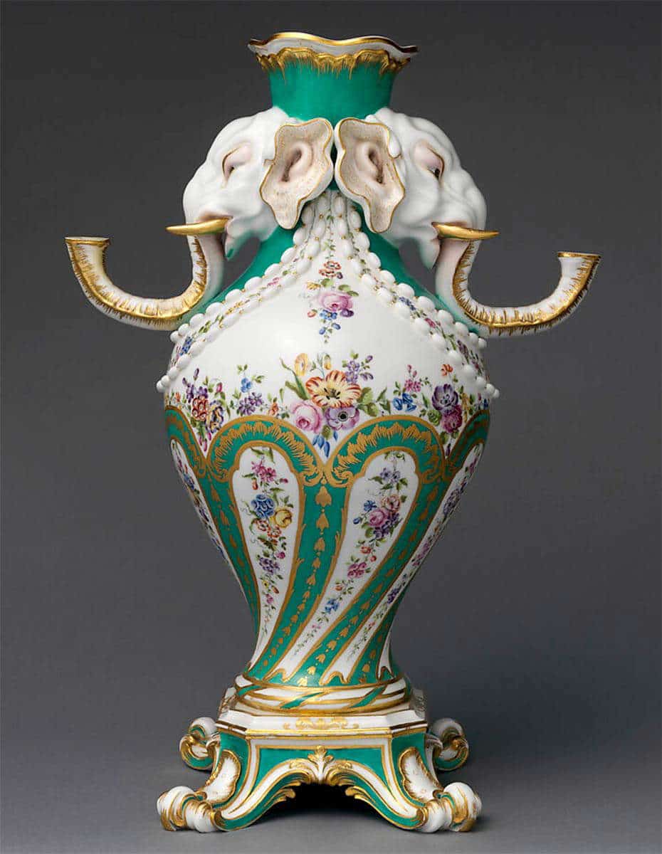 sevres elephant vase