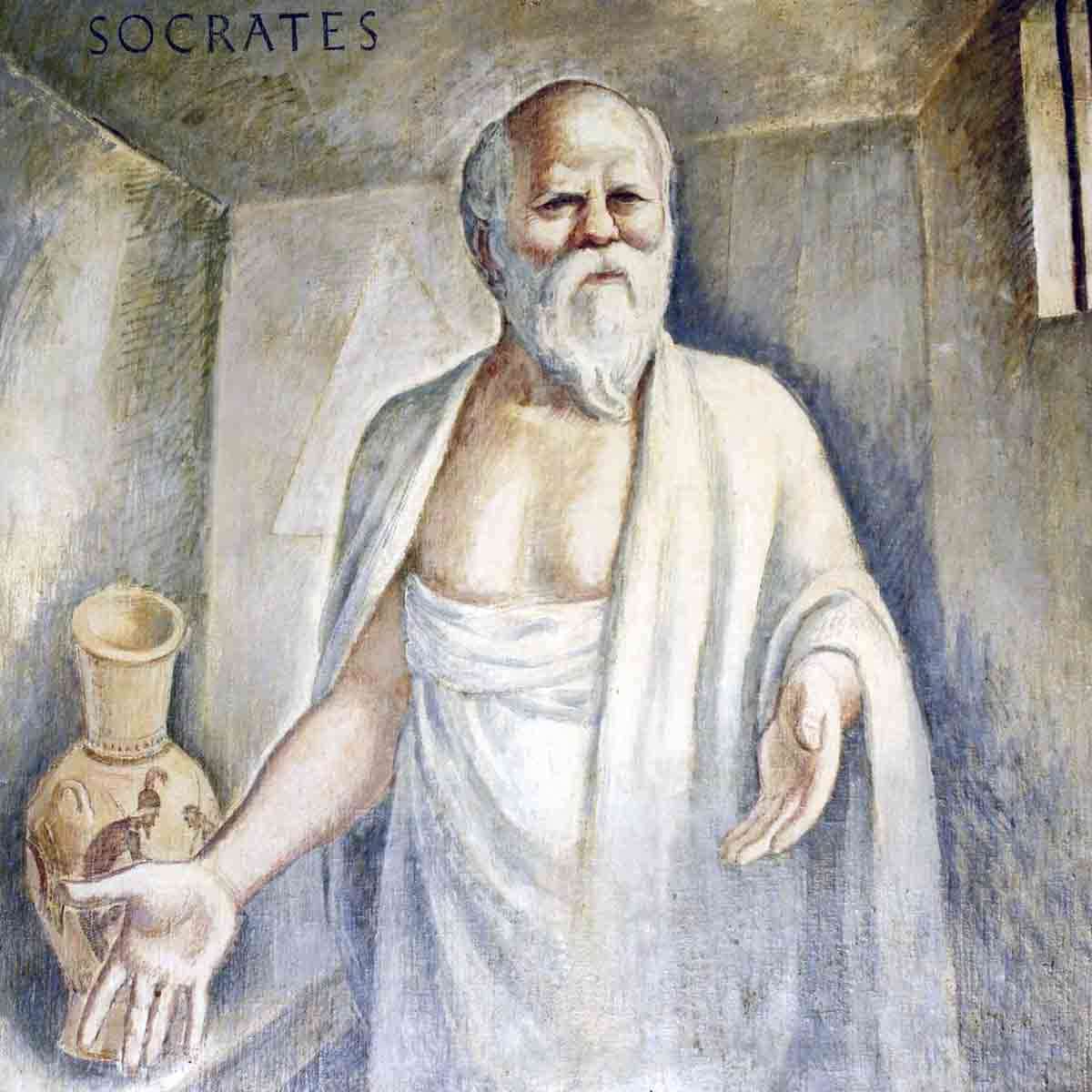 Oil painting "Socrates" located in stairway of Great Hall, Department of Justice, Washington, DC. Source: The Library of Congress