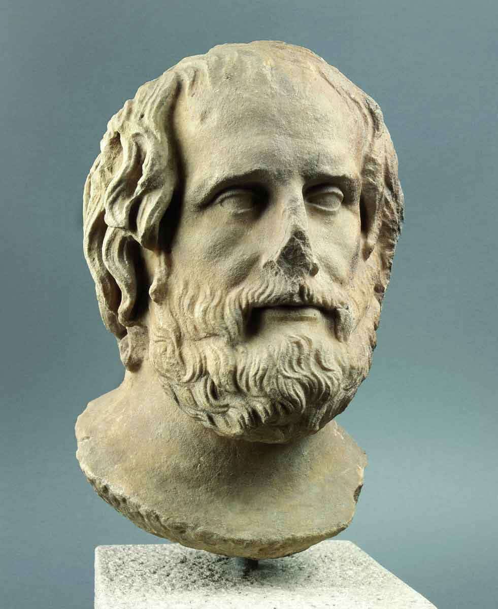 euripides marble bust