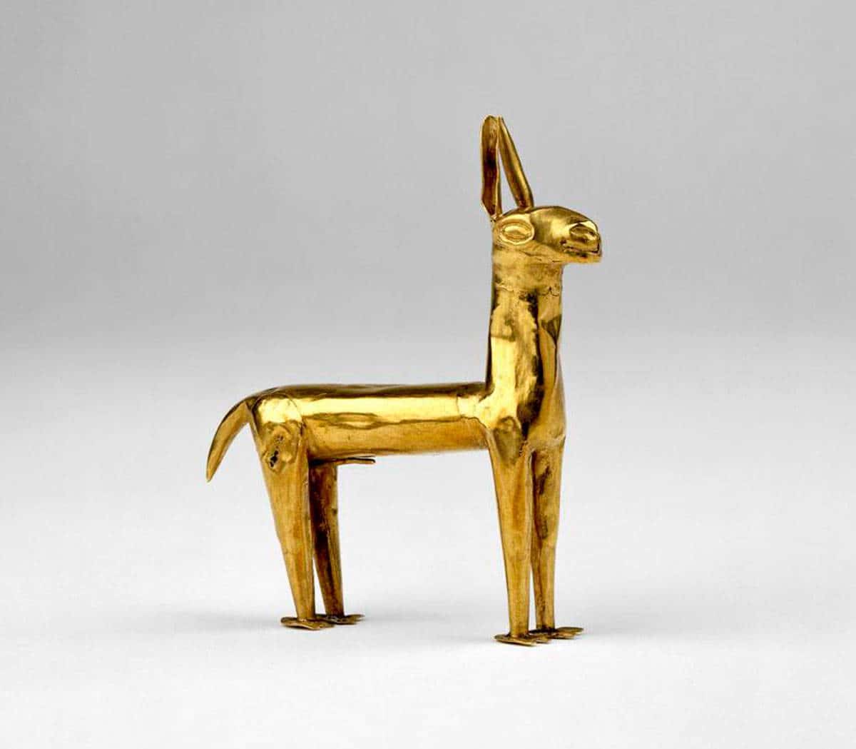 inca golden llama figurine