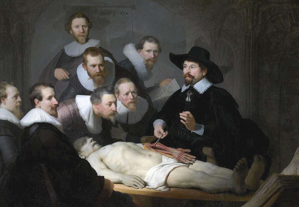 The Anatomy Lesson of Dr Nicolaes Tulp, Rembrandt van Rijn, 1632. Source: The Mauritshuis Museum